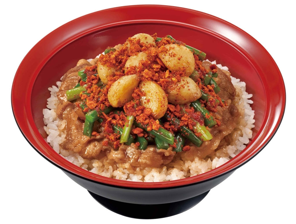 すき家「トリプルニンニク牛カルビ焼肉丼」