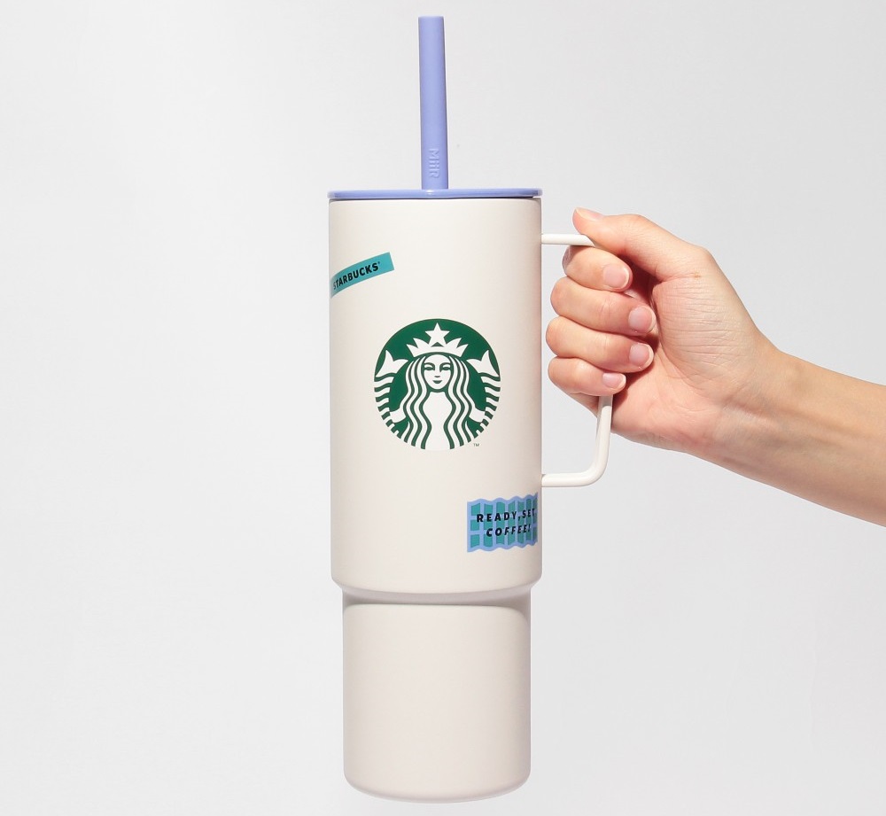 スターバックス「ハンドル付ステンレスコールドカップタンブラーMiiRホワイト932ml」