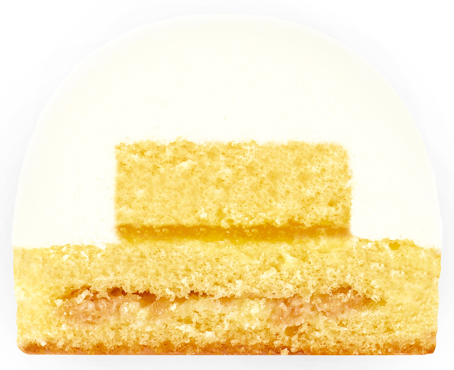 不二家洋菓子店「しろたんのふわふわミルキーレアチーズ」断面イメージ