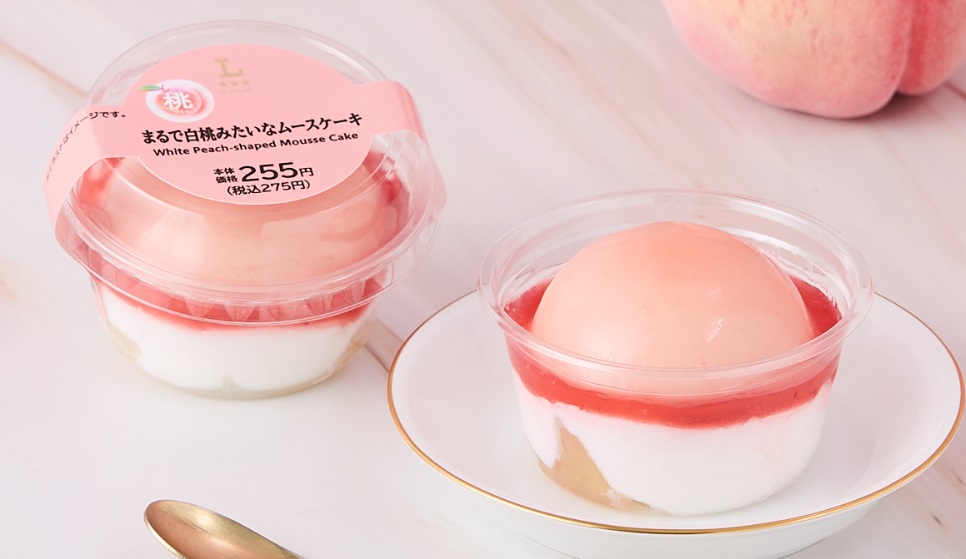 ローソン「Uchi Cafe まるで白桃みたいなムースケーキ」