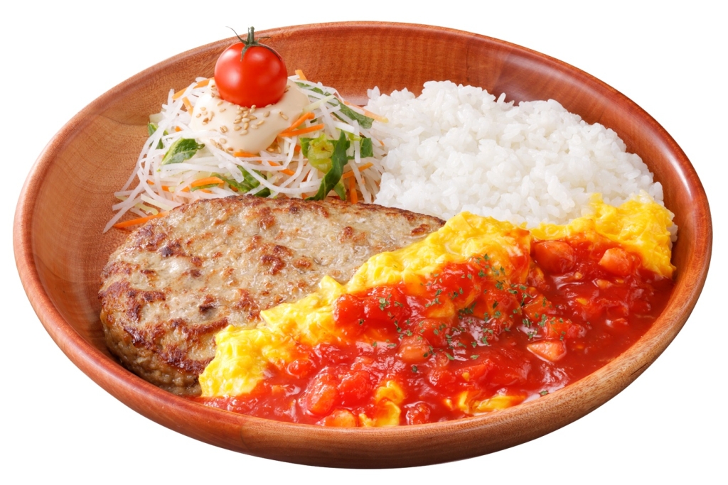 びっくりドンキー「角切りトマトのオムバーグディッシュ」