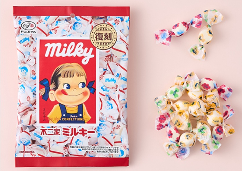 ローソン「不二家 ミルキー袋復刻デザイン 100g」