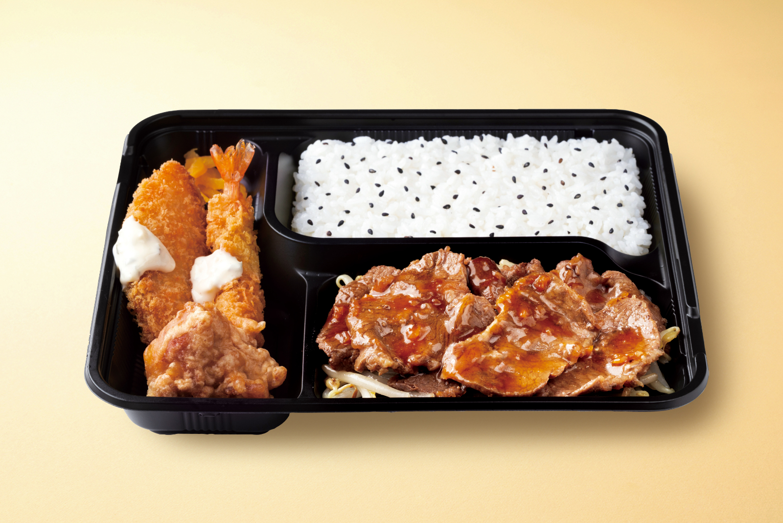 オリジン「Dx牛みすじカットステーキ弁当～オニオン醤油ソース～」