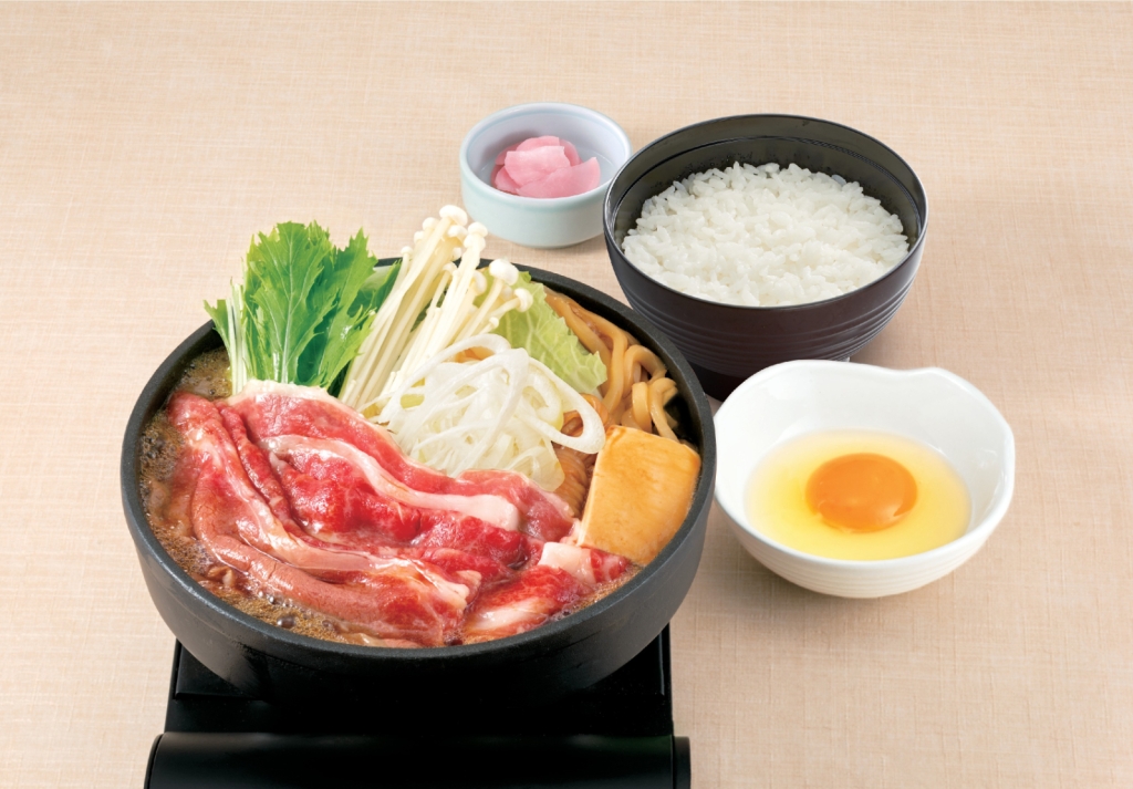 和食さと「黒毛和牛の牛すきうどん鍋定食」