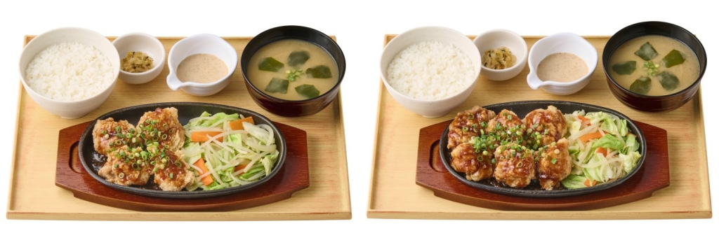 やよい軒「鉄板油淋鶏定食(4個)」「鉄板油淋鶏定食(6個)」