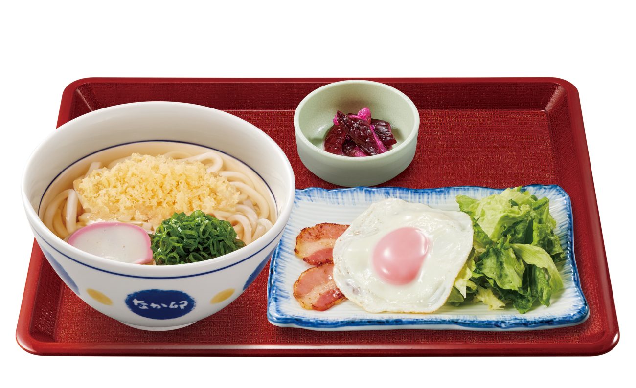 なか卯「はいからうどん(並)&ベーコンエッグ」