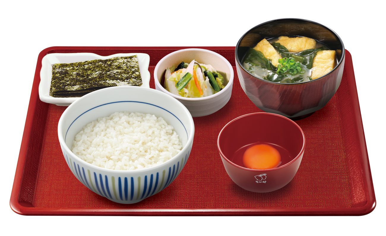 なか卯「こだわり卵朝食(並)」