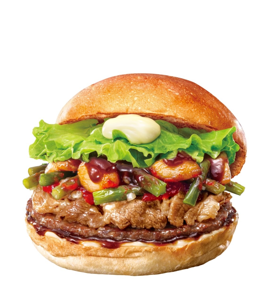 ロッテリア、通常サイズの「にんにく牛カルビバーガー」