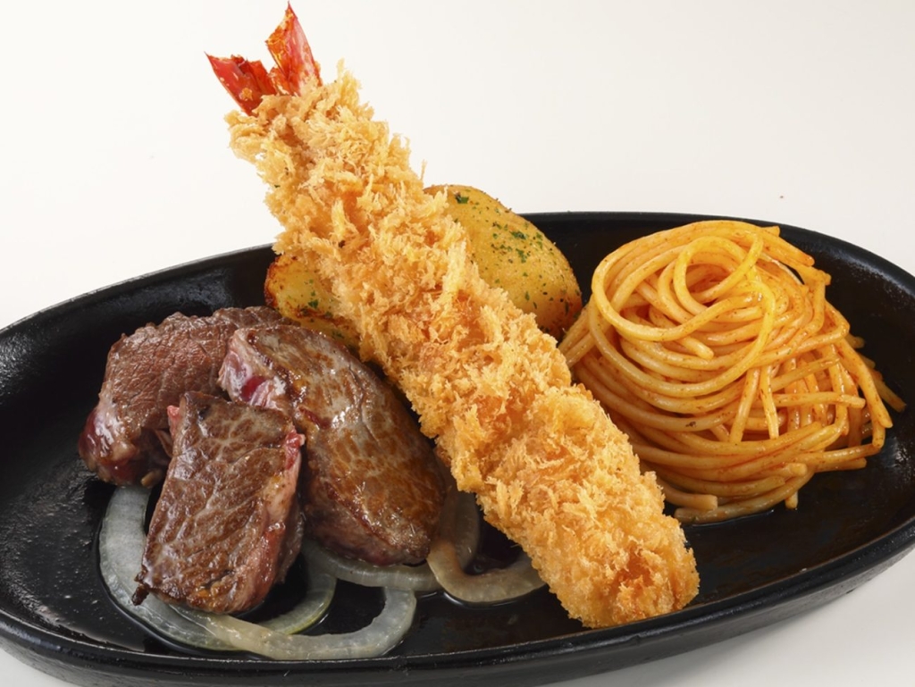 ステーキ宮「ヒレカットステーキ80g&海老フライ」