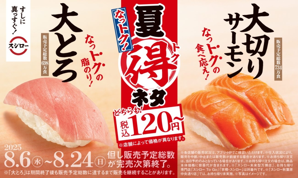 スシロー「夏得(なっトク)」ネタ
