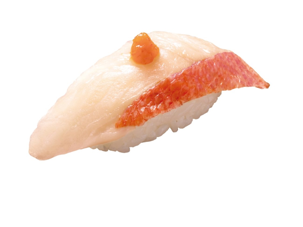 はま寿司「青森県産 金目鯛(もみじおろしのせ)」