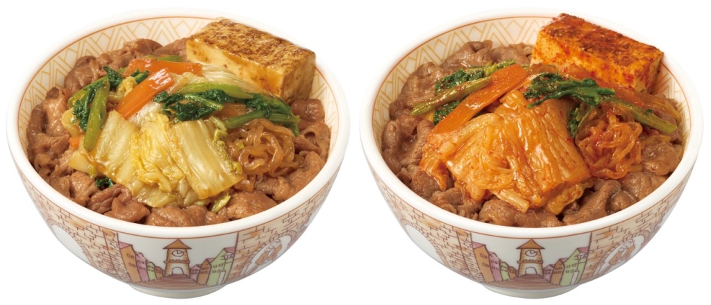 すき家「すきやき牛丼」「辛旨すきやき牛丼」