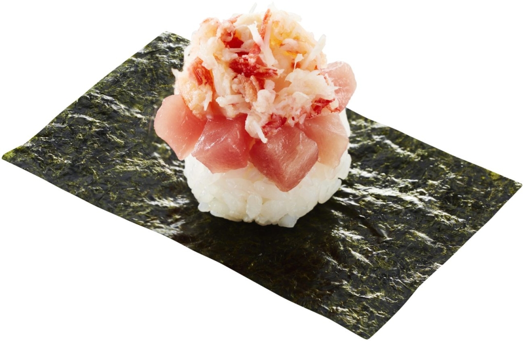 かっぱ寿司「みなみ鮪中とろぶつ&蟹包み」