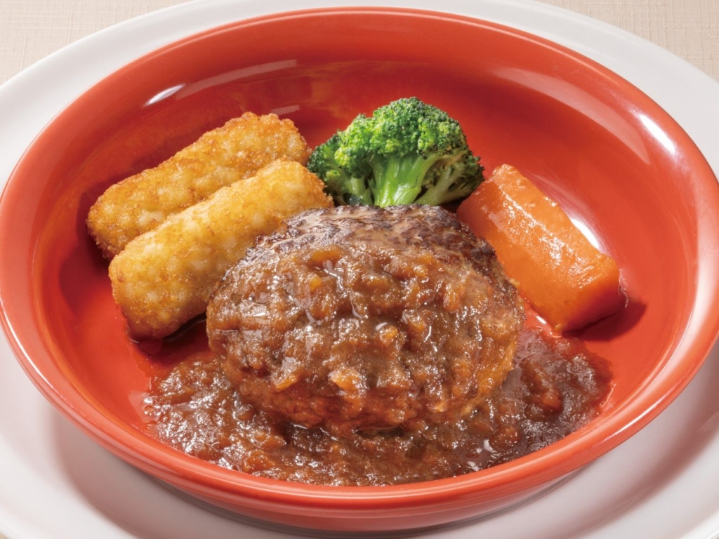 ガスト「ビーフ100%粗挽き肉厚ステーキ風ハンバーグ」