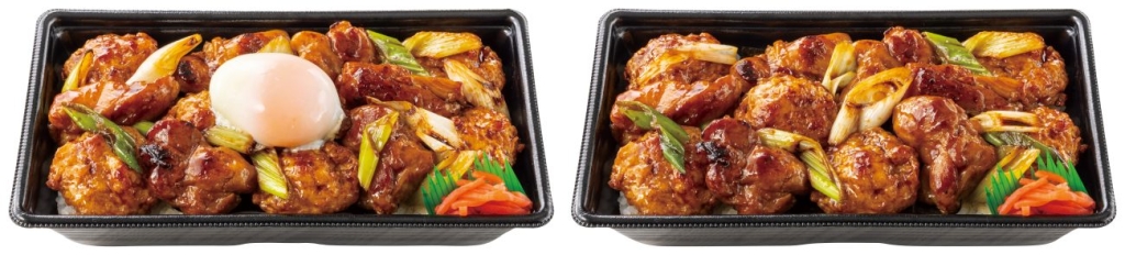 ほっともっと「温玉付きW焼鳥つくね重(肉2倍)」「W旨だれ焼鳥つくね重(肉2倍)」