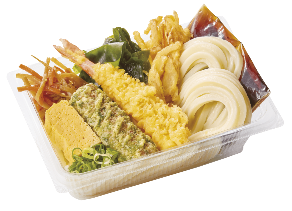 えび天と定番おかずのうどん弁当