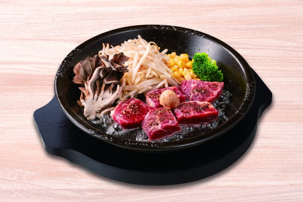 ペッパーランチ「やわらかミスジと黒舞茸の秋ステーキ(100g)」