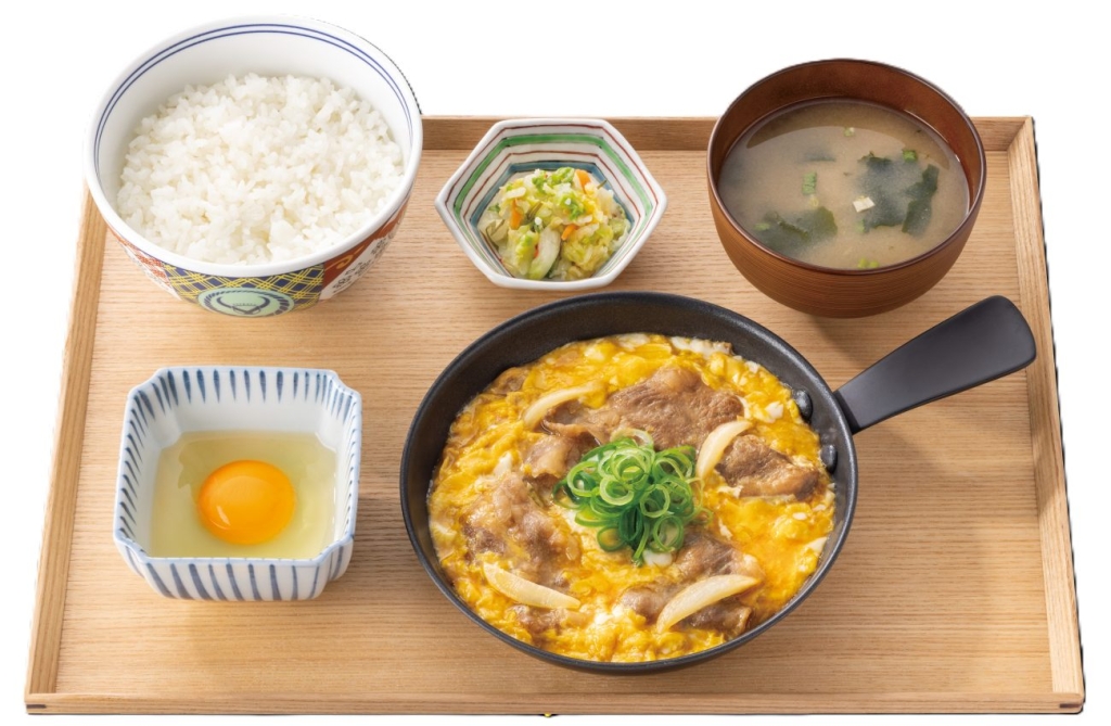 吉野家「月見牛とじ御膳」