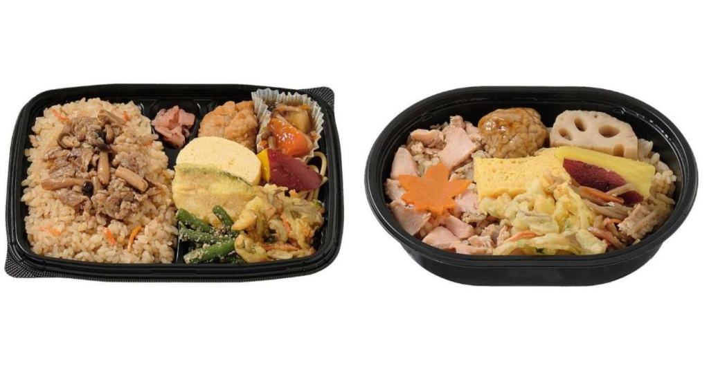 セブン‐イレブン「秋の味覚 牛肉きのこ御飯幕の内」「秋の味覚 北海道産秋鮭ほぐしのおだしごはん」