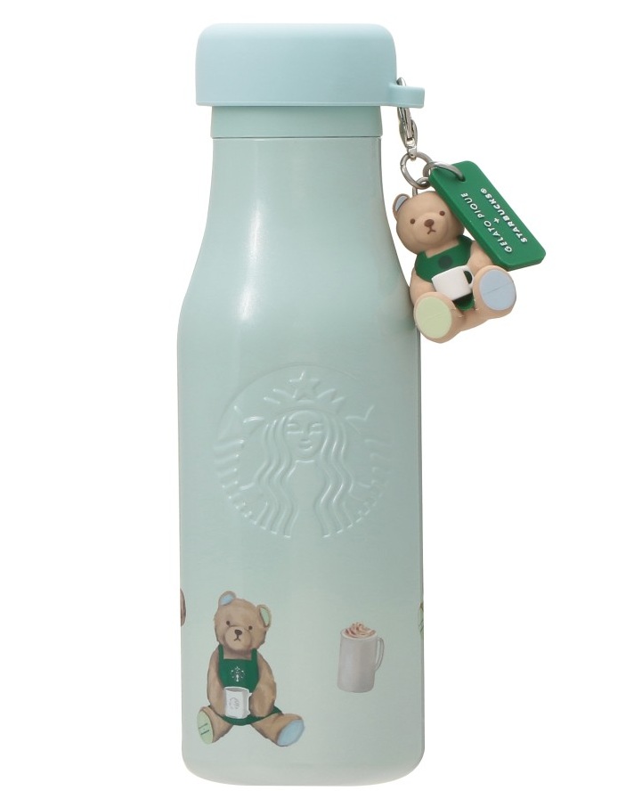 gelato piqueリッドカバーベアチャーム付きステンレスボトル ミントグリーン473ml