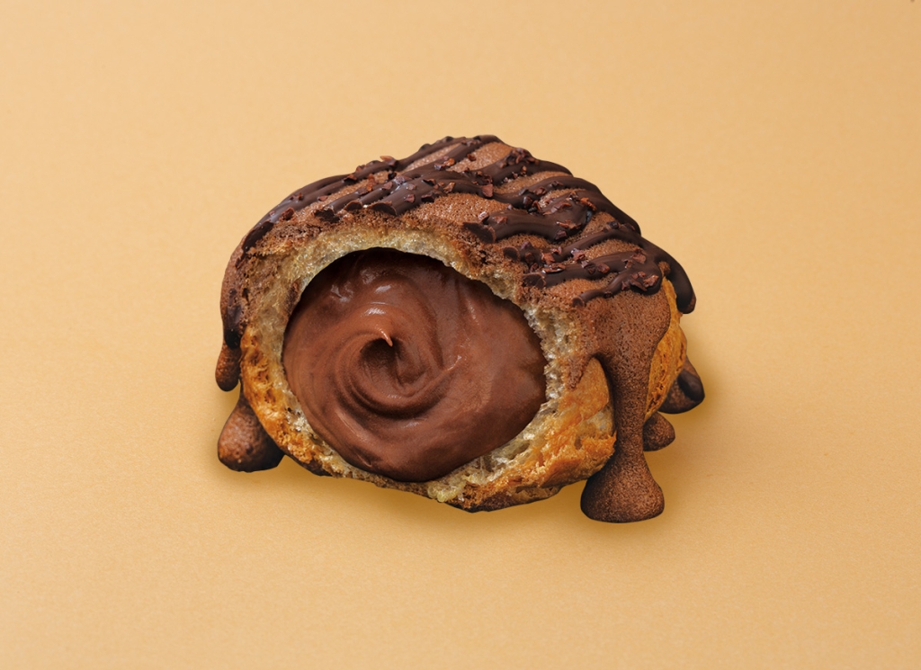 ビアードパパ「GODIVA ショコラ ラングドシャシュー」断面