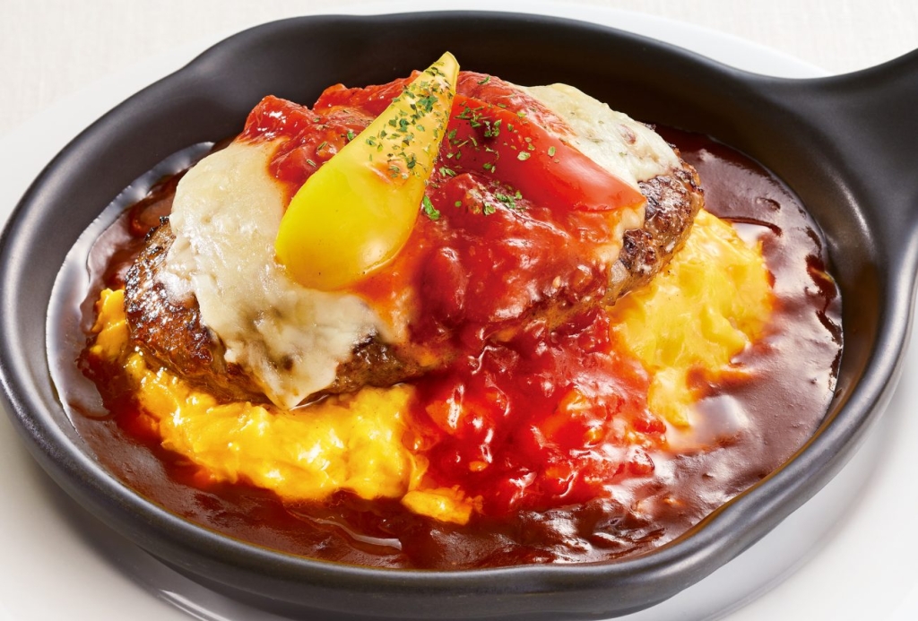 ジョイフル「とろっと玉子のオムライス&チーズハンバーグ」