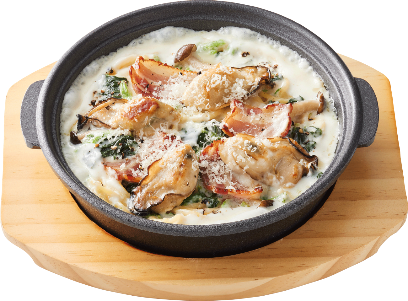 ジョリーパスタ「“鉄板パスタ” 播磨灘(はりまなだ)産牡蠣のクリームソース～柚子胡椒添え～」