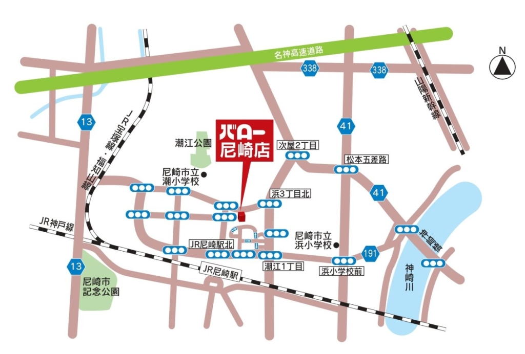 バロー尼崎潮江店 地図