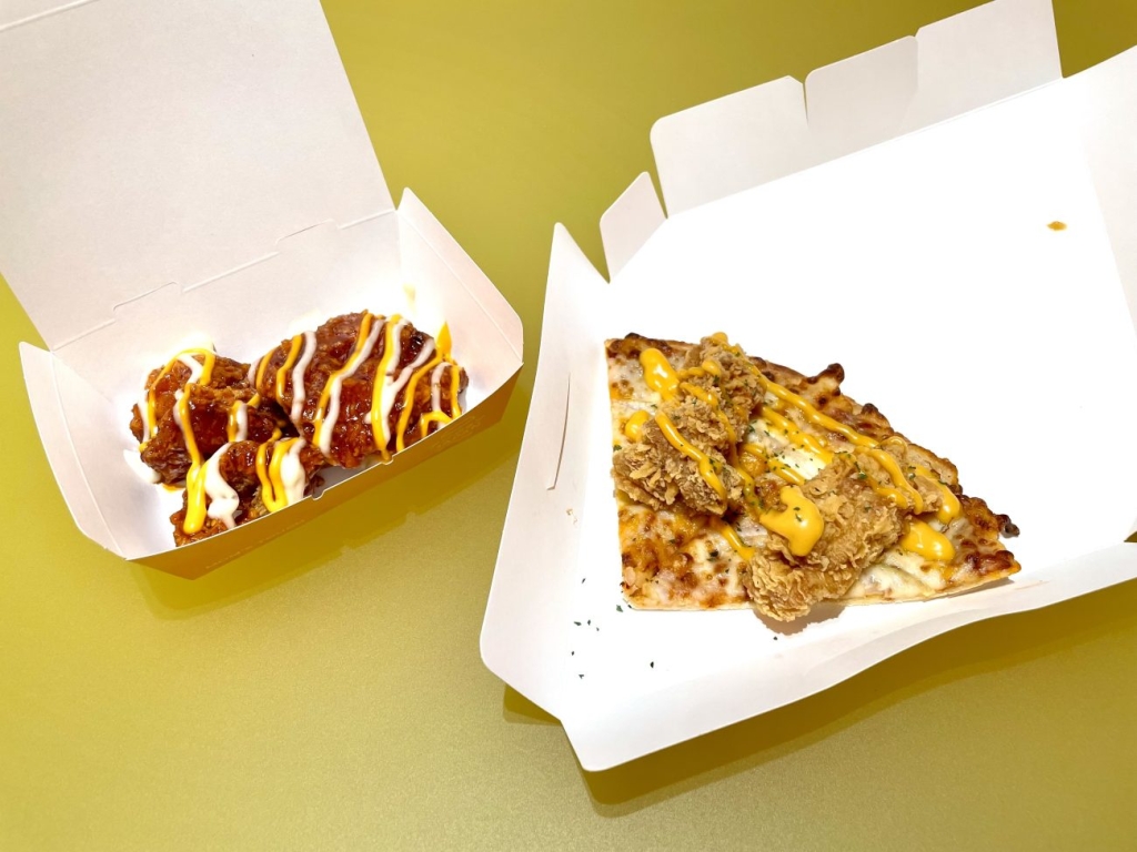 「旨辛チーズ ヤンニョムチキン 2ピース」税込550円、「サイピザ 2ピース」税込650円