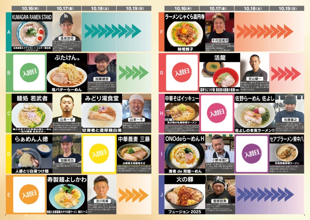10月16日～参加店と提供メニュー「大つけ麺博 presents 秋の新作ラーメン祭」