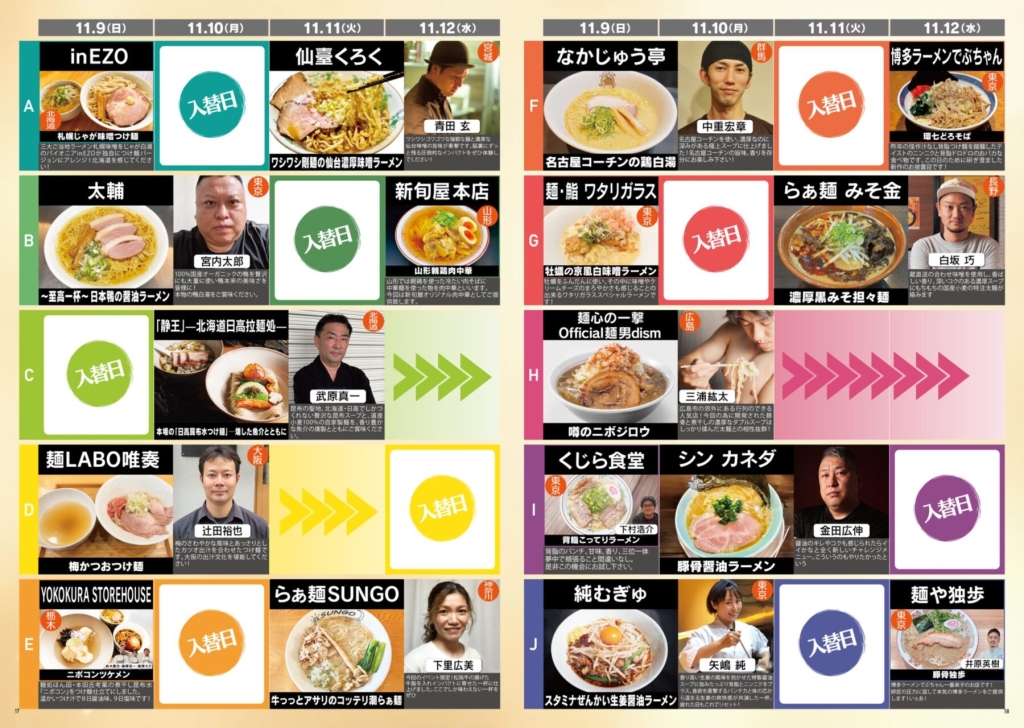 11月9日～参加店と提供メニュー「大つけ麺博 presents 秋の新作ラーメン祭」