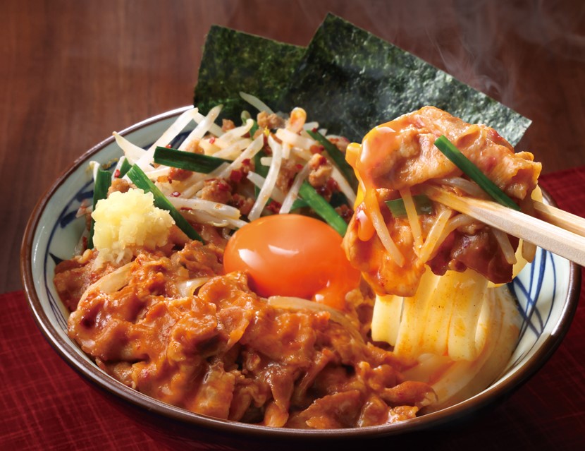 旨辛 肉盛りニラ玉ぶっかけうどん