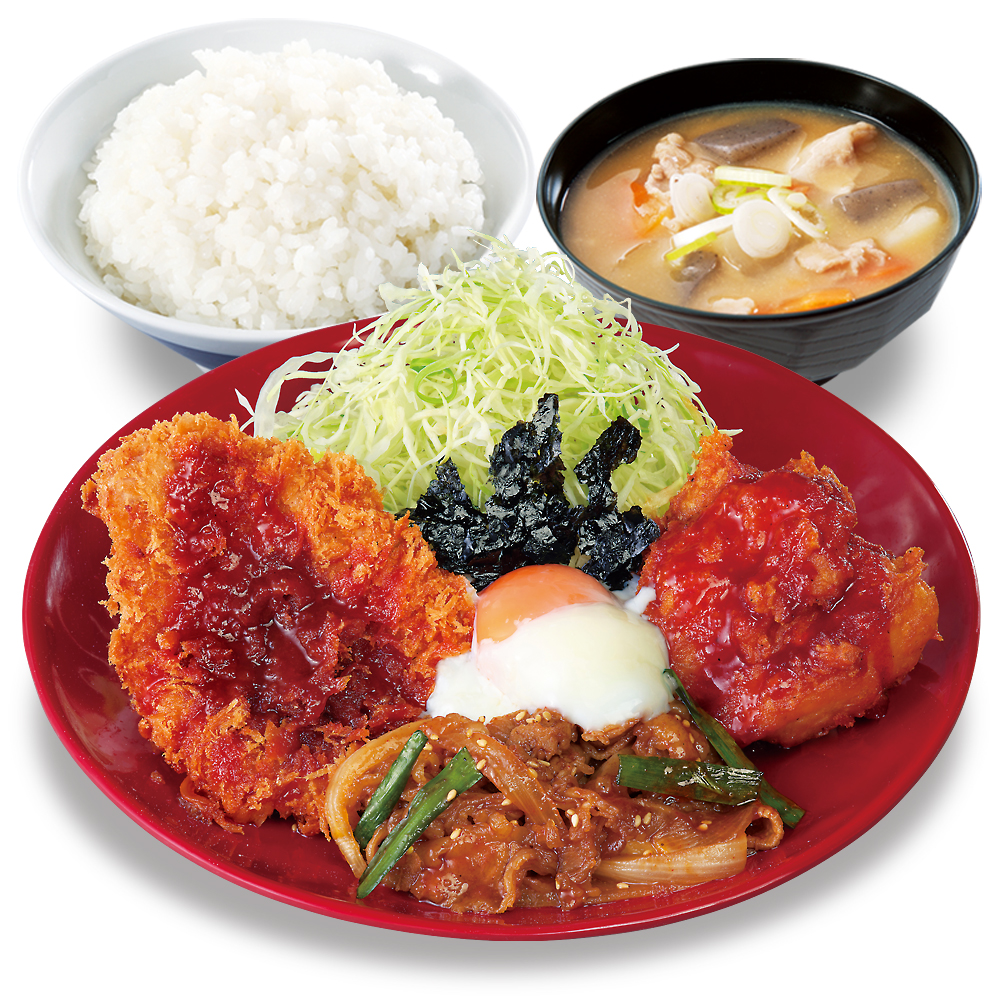 かつや「牛豚鶏のプルコギビビンカツ定食」