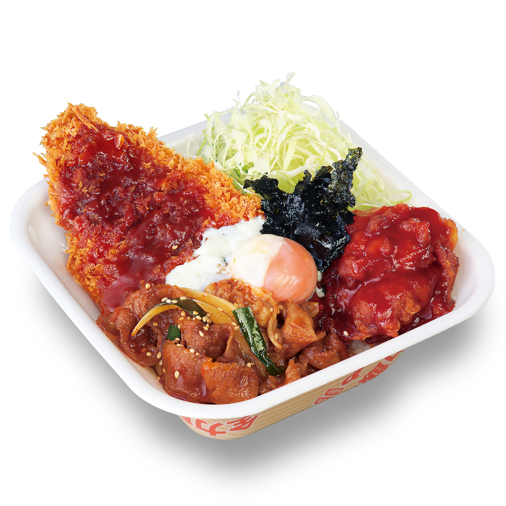 かつや「牛豚鶏のプルコギビビンカツ丼」【テイクアウト】