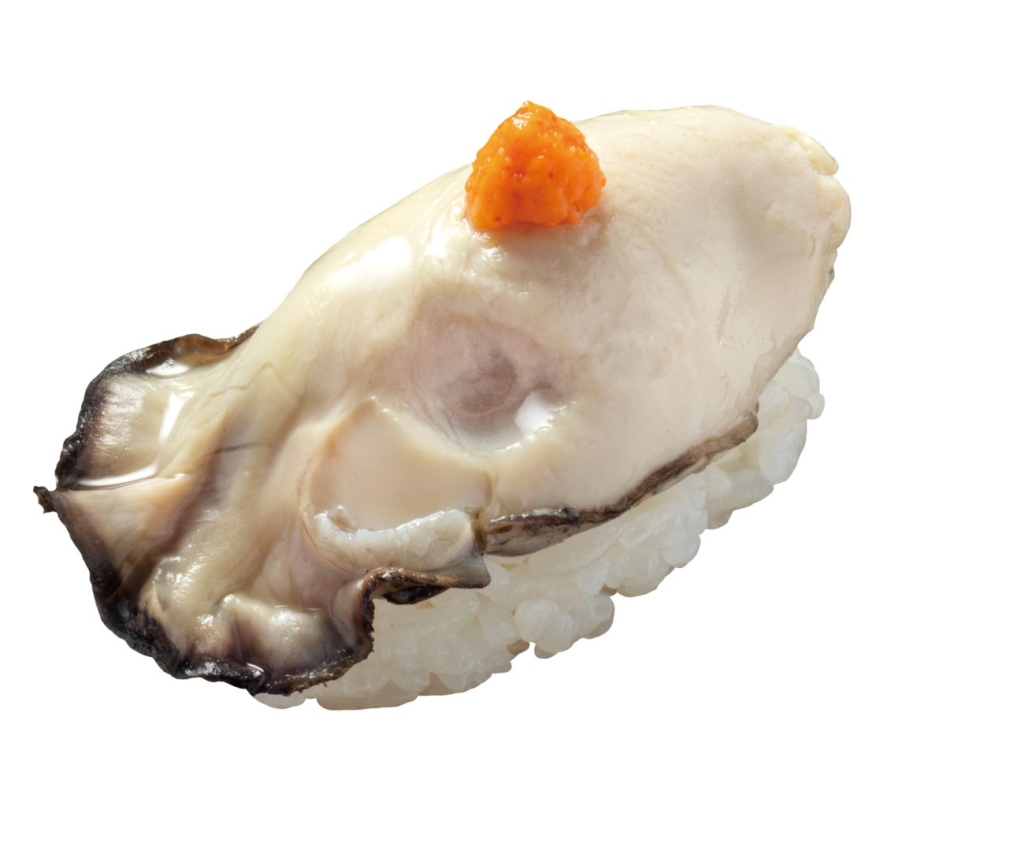 はま寿司「広島県産 牡蠣(かき)握り(もみじおろしのせ)」