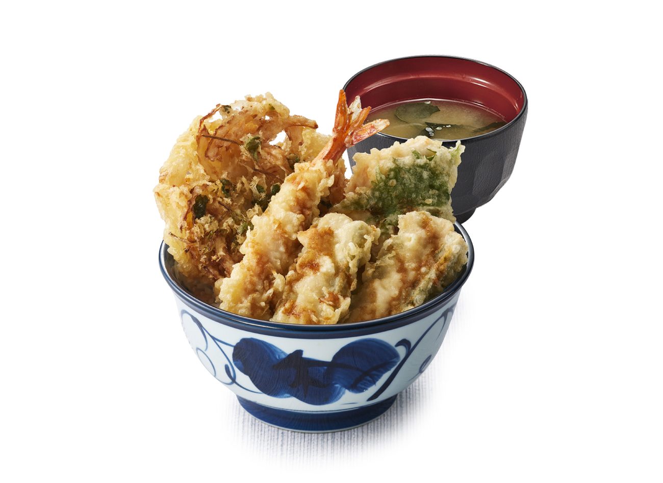 天丼てんや「ツナマヨちくわのまごころ天丼(みそ汁付)」