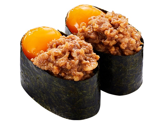 かっぱ寿司「卵黄牛しぐれ煮軍艦」