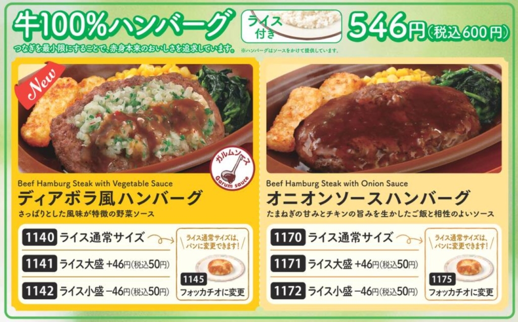 サイゼリヤ ランチメニュー