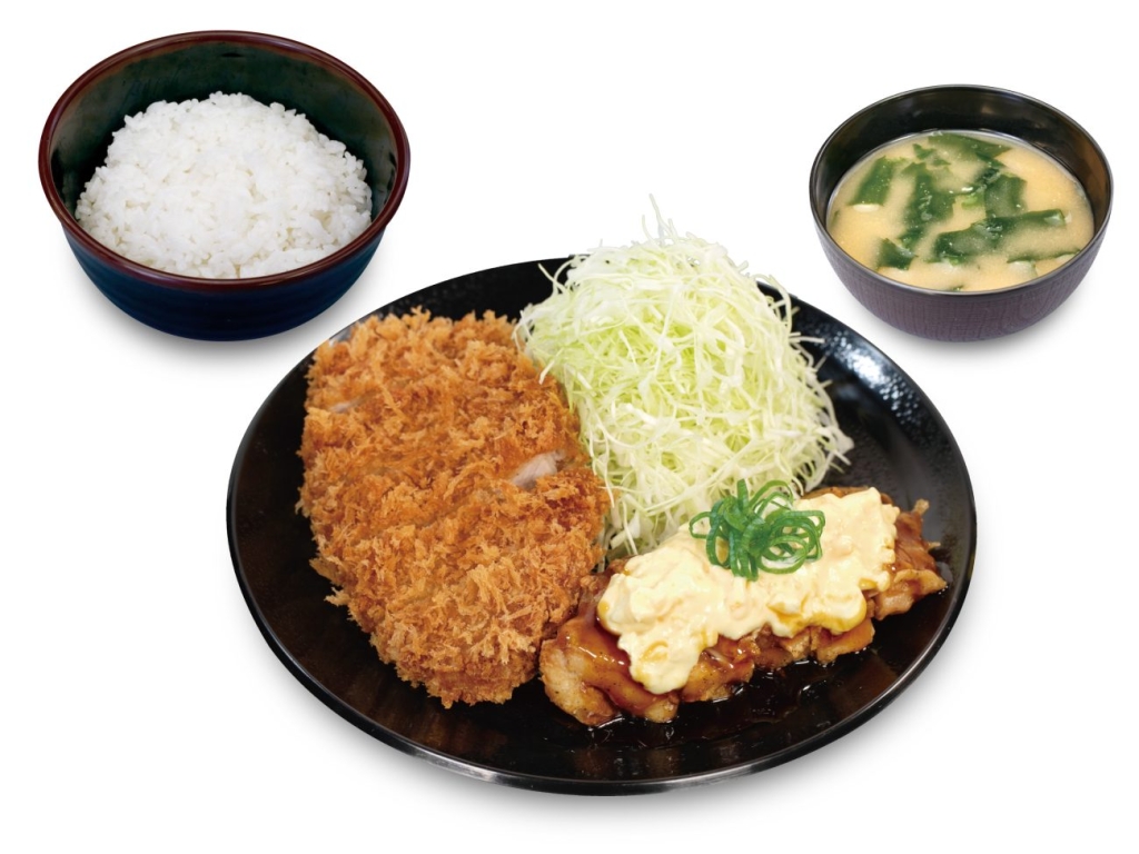 松のや「ロースかつ&チキン南蛮(1枚)定食」