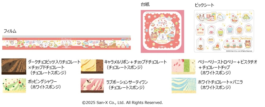 サーティワン「すみっコぐらし クリスマス パレット6」フィルム･台紙とフレーバー
