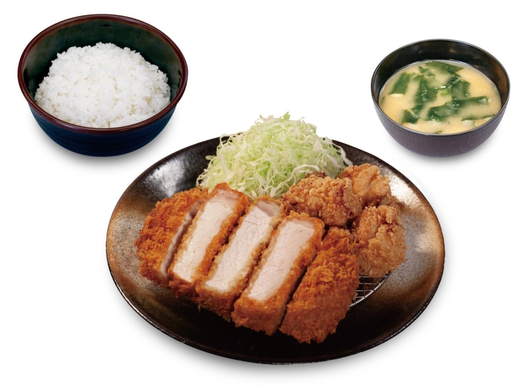 「超厚切りロースかつ&唐揚げ定食」