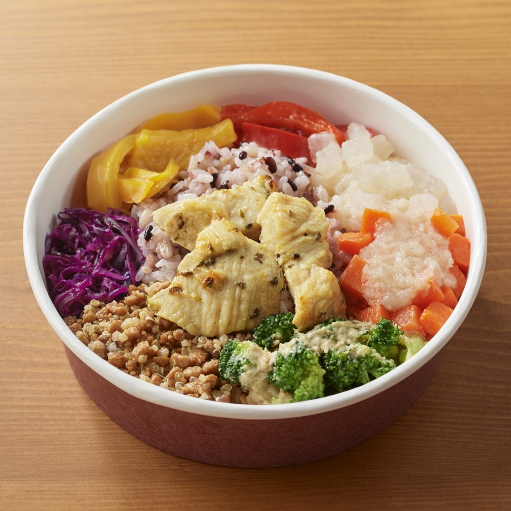 「スパイスチキンと彩りサラダ」