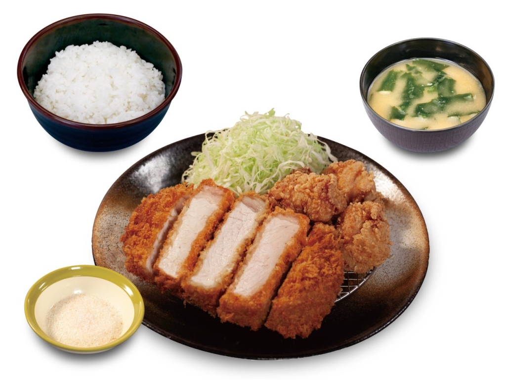 「国産雪国育ち厚切りロースかつ&本格唐揚げ定食」