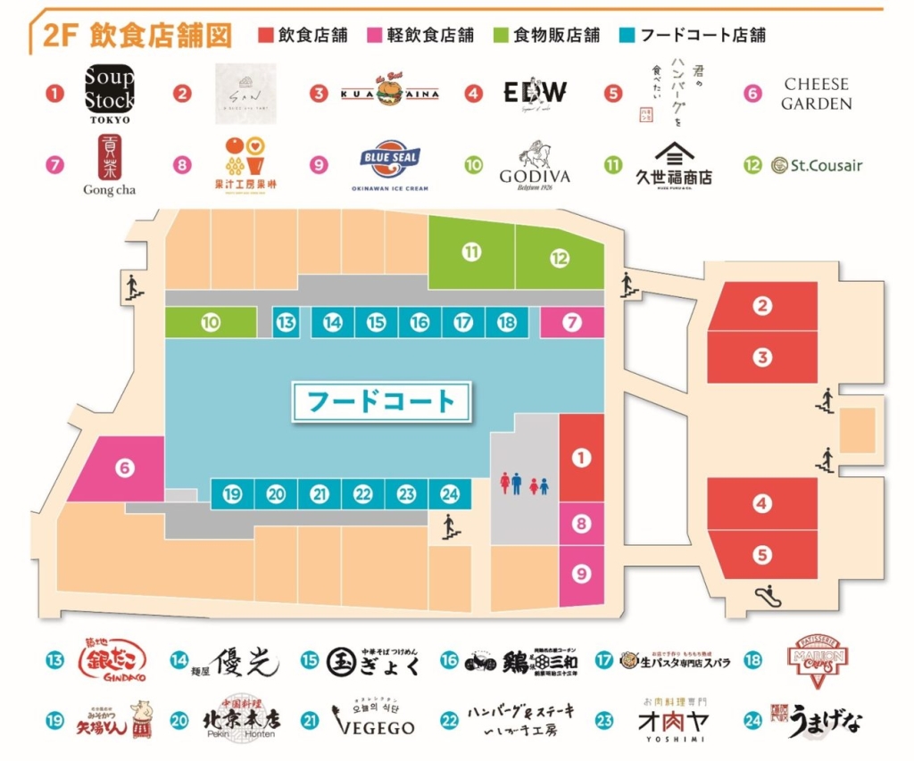 2階 フードゾーン 飲食店舗図