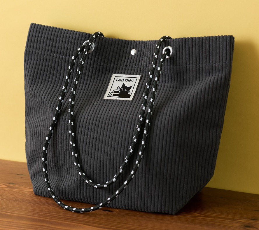 冬の黒ねこハッピーバッグ2026「黒ねこコーデュロイバッグ」