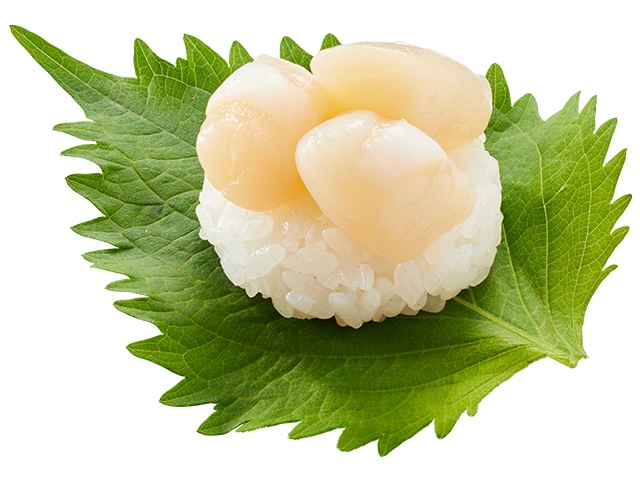 かっぱ寿司「生小柱大葉包み」