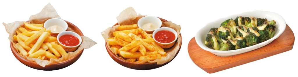 「びっくりフライドポテト L」「スパイシーポテト L」「ブロッコリーの箱舟」