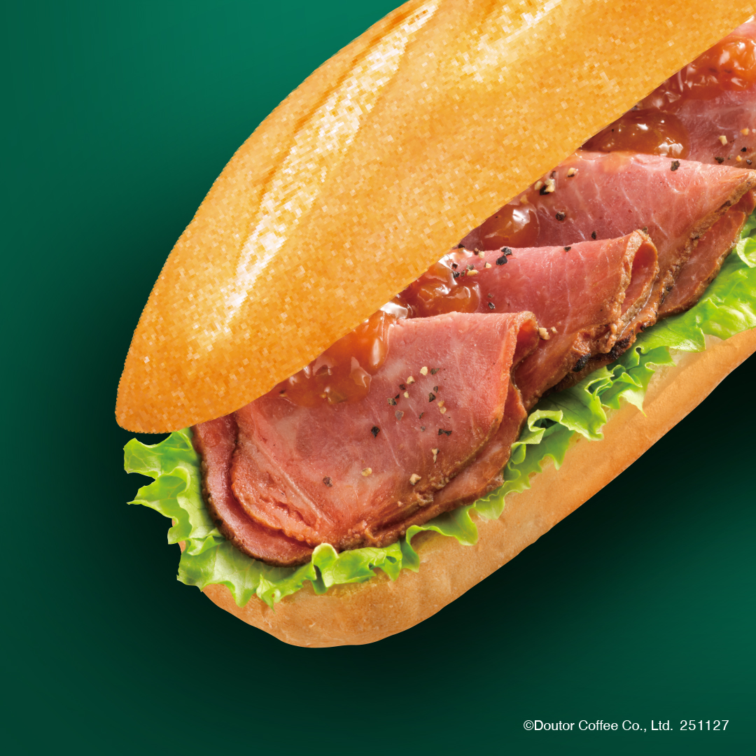 ドトールコーヒー「トリュフ香る ミラノサンド 炭火焼きローストビーフ」