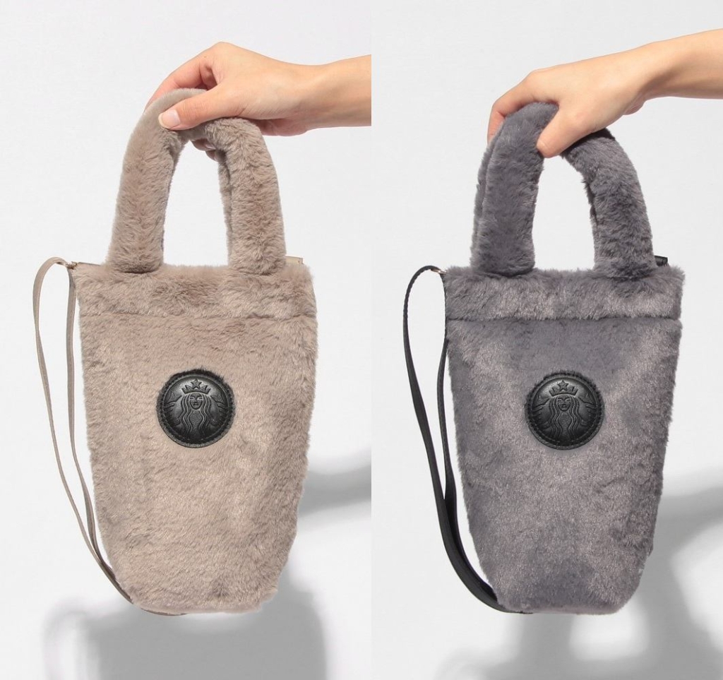 スターバックス ホリデー2025 ボトルショルダーバッグファーベージュ