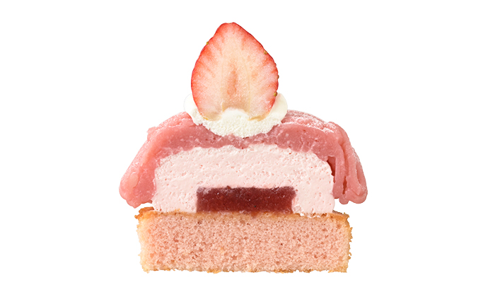 【ピンク】「苺のモンブラン」断面